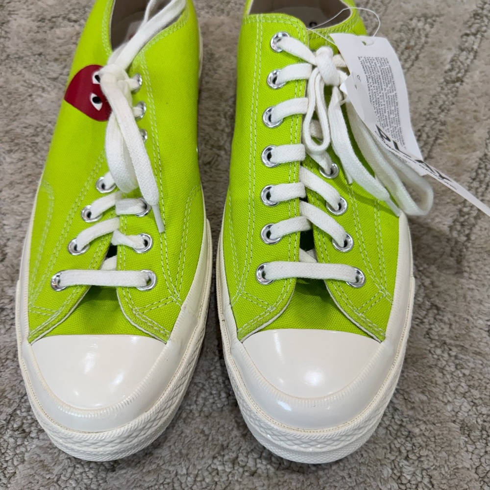 Converse x comme de garcons Lime Green Canvas Low-Top Sneakers
